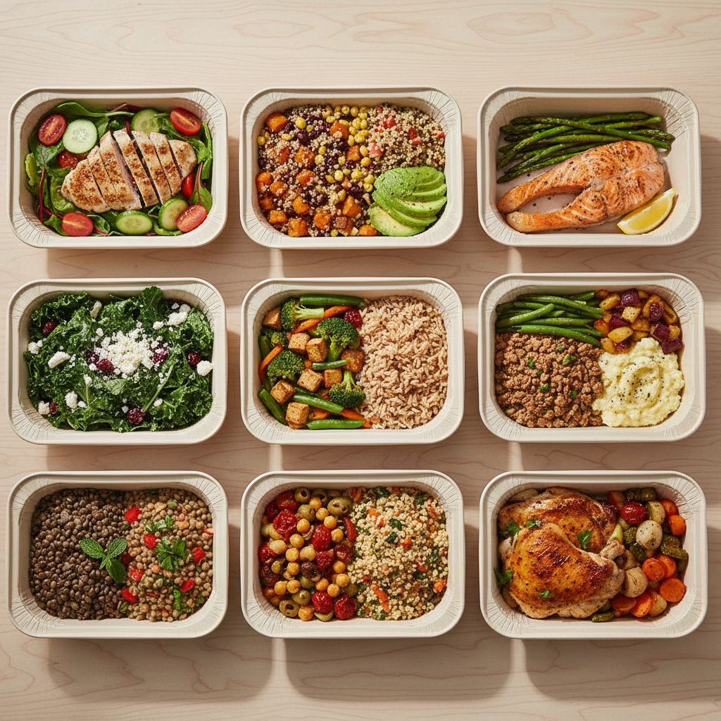 Repas préparés dans des contenants pour les clients